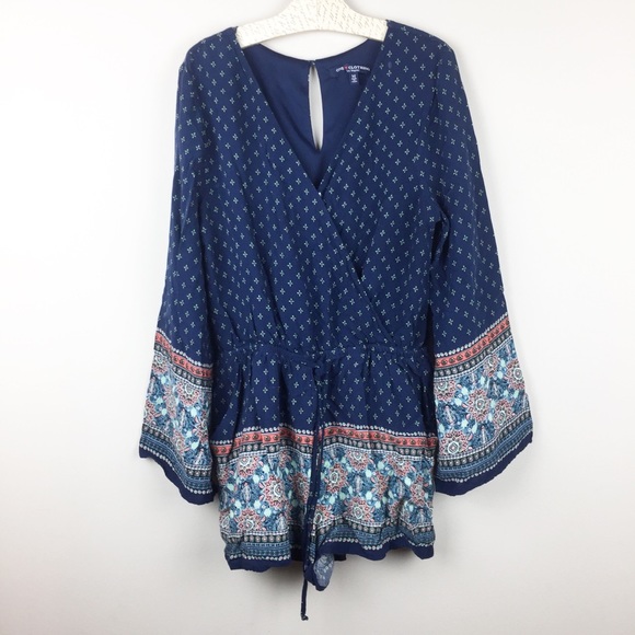 one clothing Pants - 3/$25 One Clothing Romper 3/4 Sleeve Boho Medium